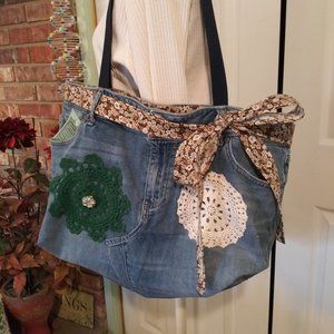 919 jeaniemade Blue Jean Purse
